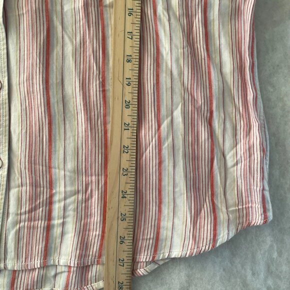 Beach Launch Lounge Womens Pink & White Striped Button Up Shirt Size X-Large - Picture 6 of 8